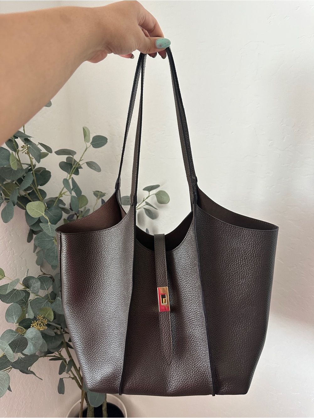 Classic Brown Leather Tote Bag
